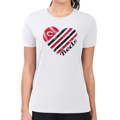 Cincinnati Reds G-III 4Her by Carl Banks Women's Super-Slim Fit Lightweight Heart Graphic T-Shirt White