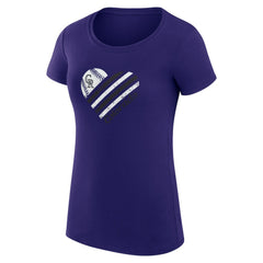 Colorado Rockies G-III 4Her by Carl Banks Women's Super-Slim Fit Lightweight Heart Graphic T-Shirt Purple
