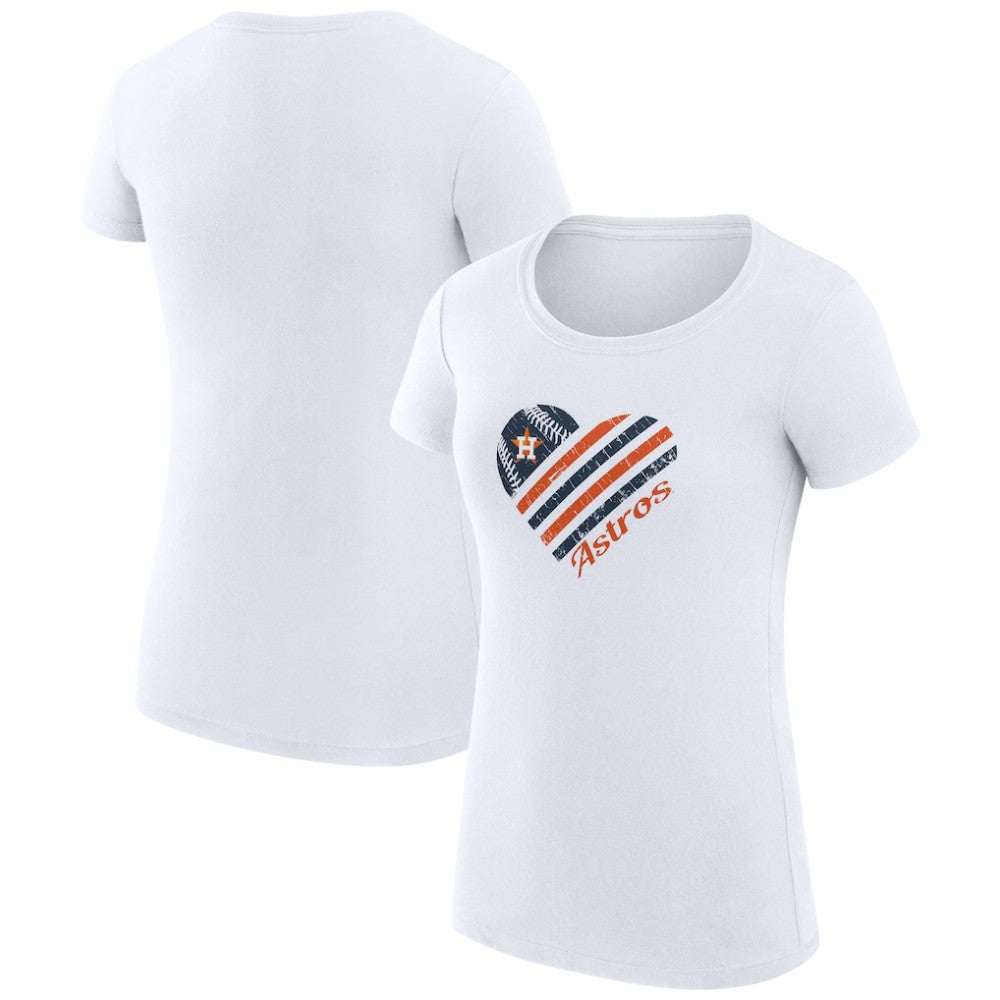 Houston Astros G-III 4Her by Carl Banks Women's Super-Slim Fit Lightweight Heart Graphic T-Shirt White