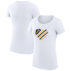Pittsburgh Pirates G-III 4Her by Carl Banks Women's Super-Slim Fit Lightweight Heart Graphic T-Shirt White