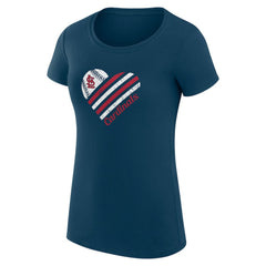 St. Louis Cardinals G-III 4Her by Carl Banks Women's Super-Slim Fit Lightweight Heart Graphic T-Shirt Navy