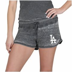 Los Angeles Dodgers Concepts Sport Women's Resurgence Waffle Knit Shorts Charcoal