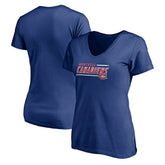 Montreal Canadiens Women's Mascot In Bounds V-Neck T-Shirt Blue