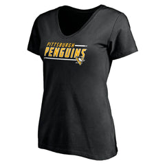 Pittsburgh Penguins Women's Mascot In Bounds V-Neck T-Shirt Black