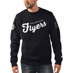 Philadelphia Flyers Starter x NHL Black Ice Cross Check Pullover Sweatshirt Black