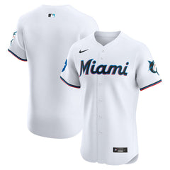 Miami Marlins Home Elite Patch Jersey White | Nike