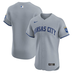 Kansas City Royals Road Vapor Premier Elite Patch Jersey Gray | Nike