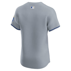 Kansas City Royals Road Vapor Premier Elite Patch Jersey - Gray