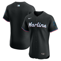 Miami Marlins Alternate Vapor Premier Elite Patch Jersey Black | Nike