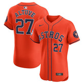 Jose Altuve Houston Astros Alternate Elite Sponsor Patch Player Jersey - Orange