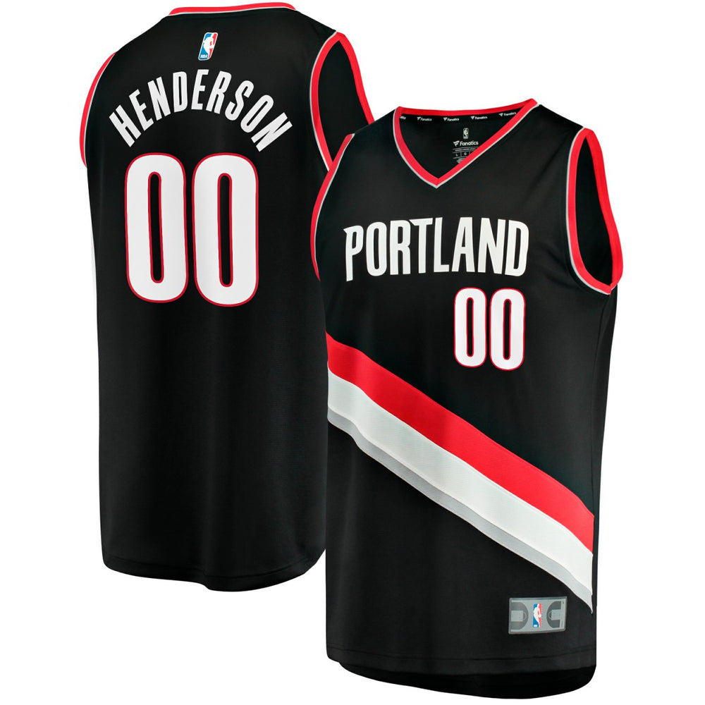 Scoot Henderson Portland Trail Blazers Fast Break Replica Jersey - Icon Edition - Black