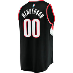Scoot Henderson Portland Trail Blazers Fast Break Replica Jersey - Icon Edition - Black