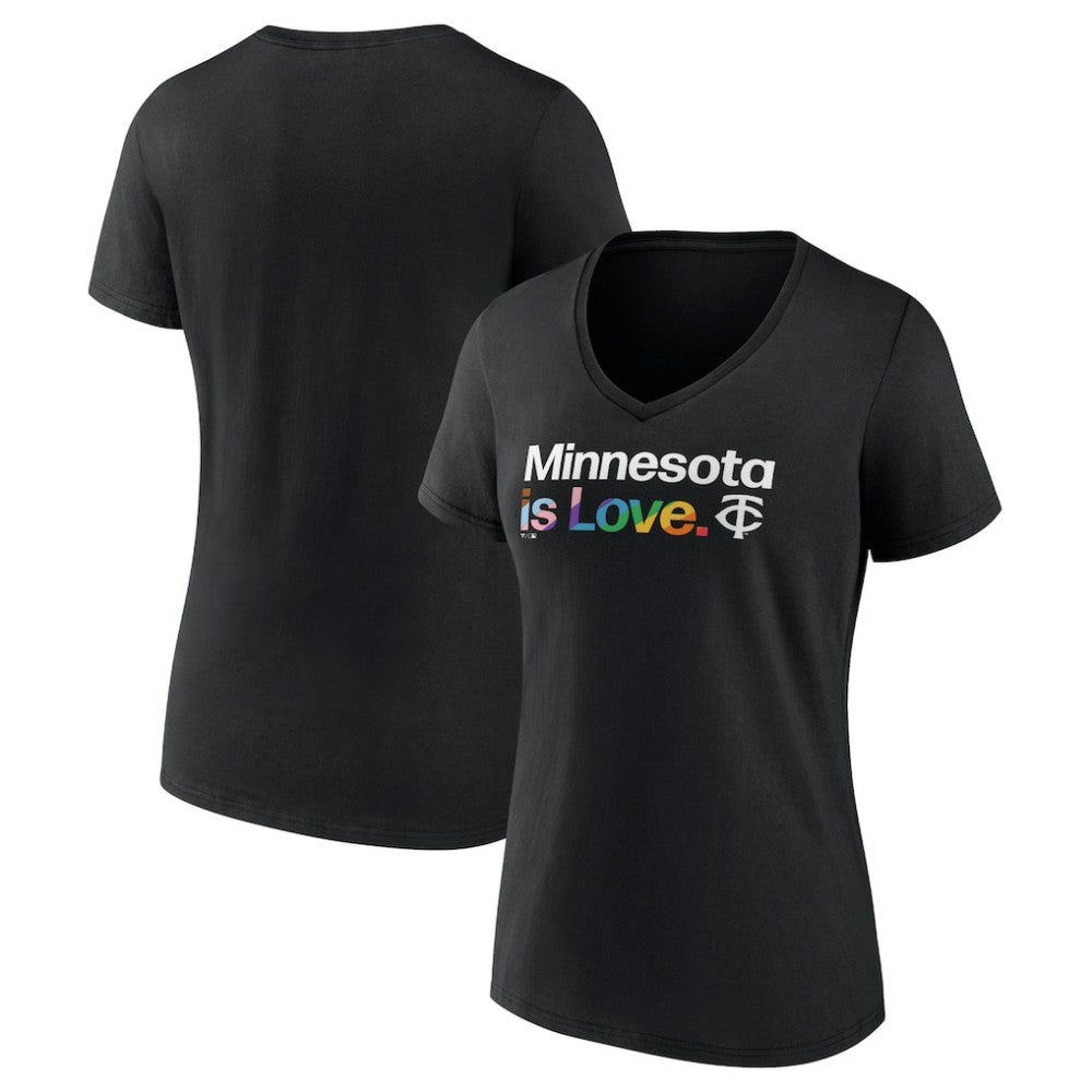 Minnesota Twins Women's City Pride V-Neck T-Shirt Black