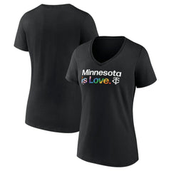 Minnesota Twins Women's City Pride V-Neck T-Shirt Black