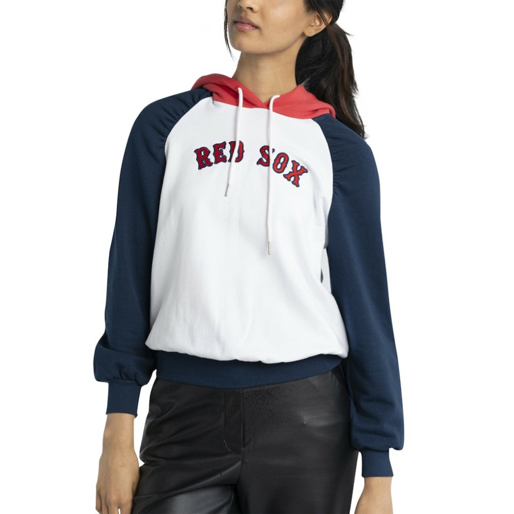 Boston Red Sox Lusso Women's Marlowe Tri-Blend Raglan Pullover Hoodie White