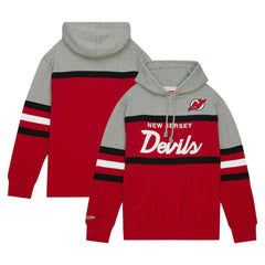 New Jersey Devils Head Coach Pullover Hoodie Red/Gray