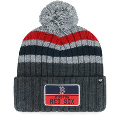 Boston Red Sox Stack Cuffed Knit Hat with Pom Gray | 47 brand