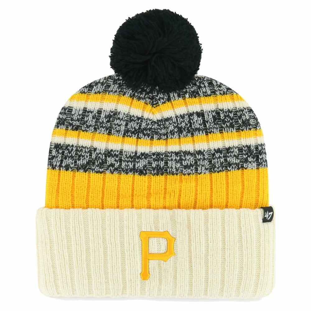Pittsburgh Pirates Tavern Cuffed Knit Hat with Pom Natural | 47 brand
