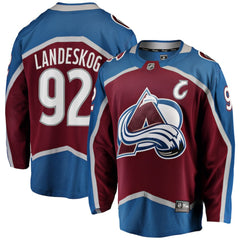 Gabriel Landeskog Colorado Avalanche Fanatics Captain Patch Home Breakaway Jersey Burgundy
