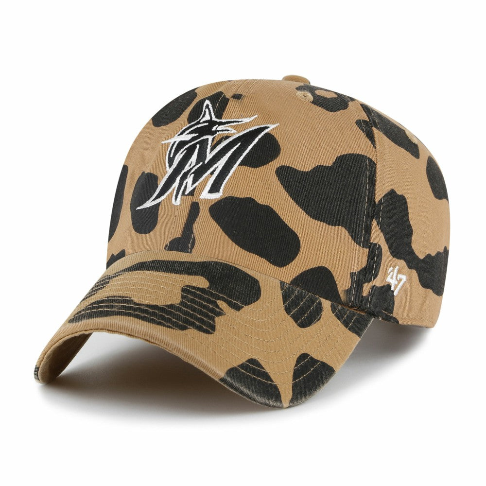 Miami Marlins Women's Rosette Clean Up Adjustable Hat Brown | 47 brand