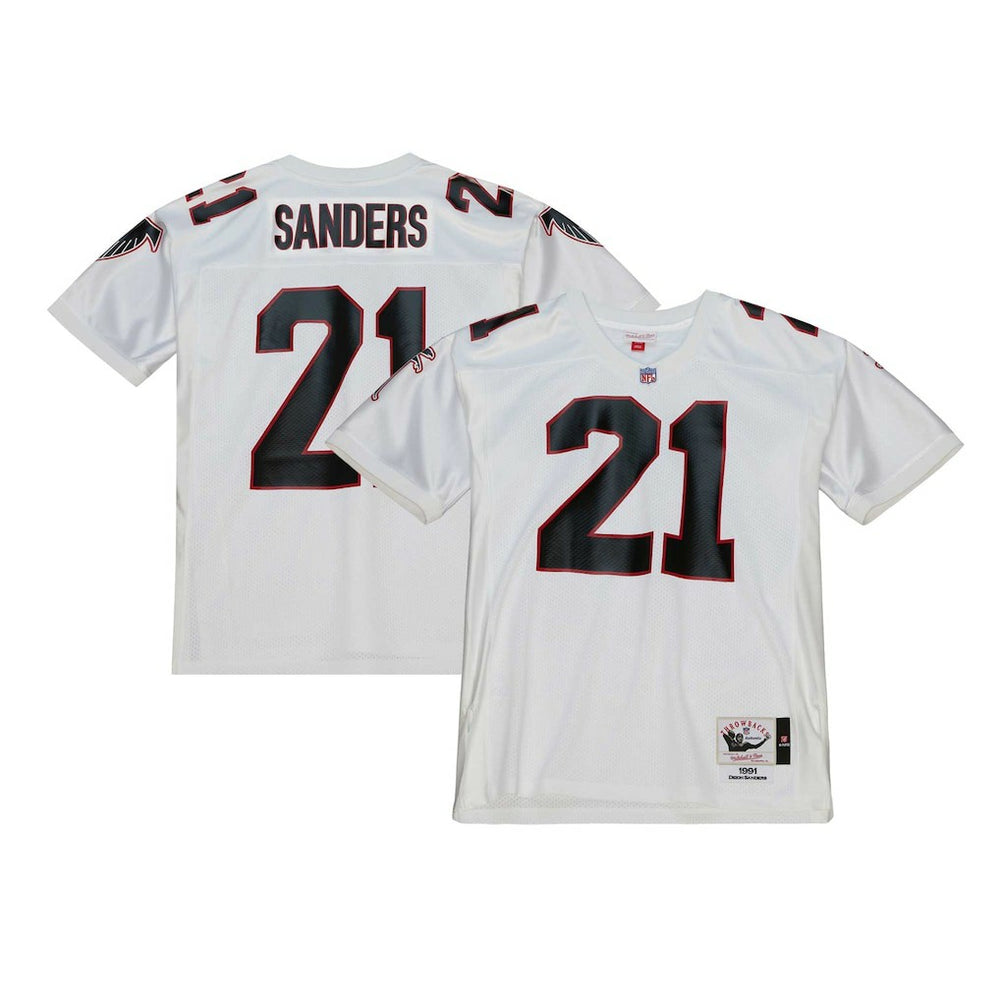 Deion Sanders Atlanta Falcons 1991 Authentic Throwback Retired Player Jersey - White for sale