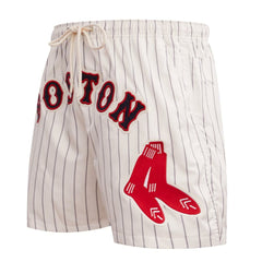 Boston Red Sox Pro Standard Pinstripe Retro Classic Woven Shorts Cream