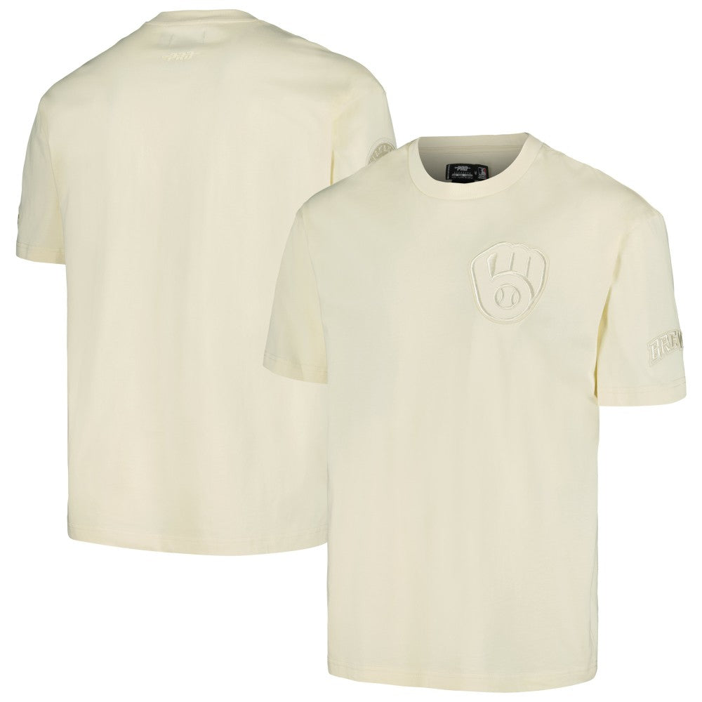 Milwaukee Brewers Pro Standard Oversized Neutral CJ Dropped Shoulders T-Shirt Cream