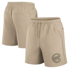 Chicago Cubs Unisex Elements Super Soft Fleece Shorts Khaki