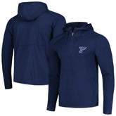 St. Louis Blues Antigua Spikes Raglan Quarter-Zip Hoodie Heather Navy