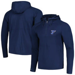 St. Louis Blues Antigua Spikes Raglan Quarter-Zip Hoodie Heather Navy