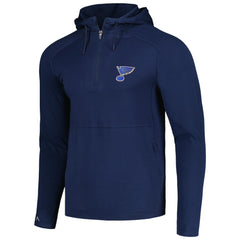 St. Louis Blues Antigua Spikes Raglan Quarter-Zip Hoodie Heather Navy