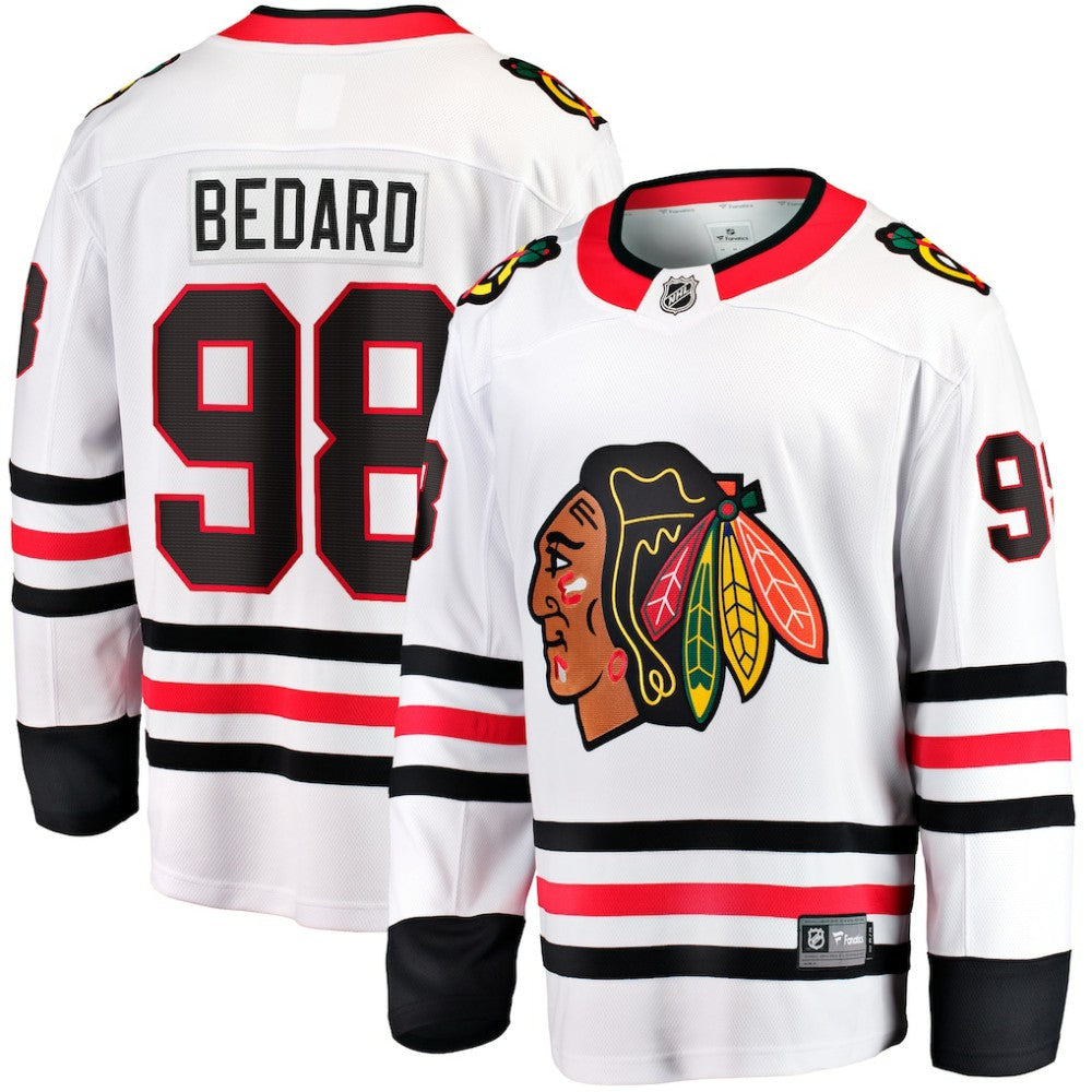 Connor Bedard Chicago Blackhawks Fanatics Away Breakaway Player Jersey White