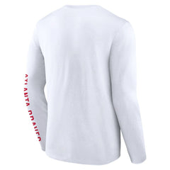 Atlanta Braves Press Box Long Sleeve T-Shirt White
