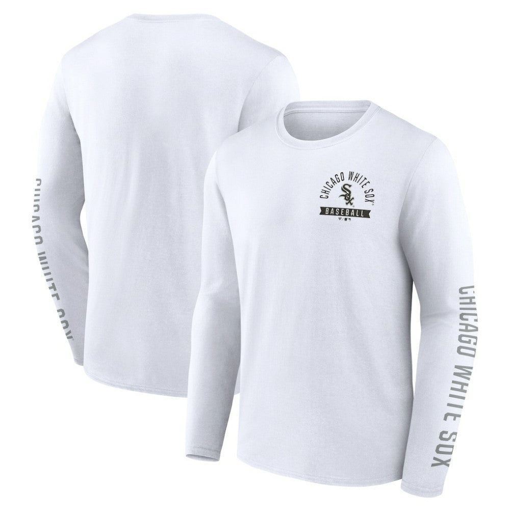 Chicago White Sox Press Box Long Sleeve T-Shirt White