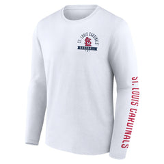 St. Louis Cardinals Press Box Long Sleeve T-Shirt White