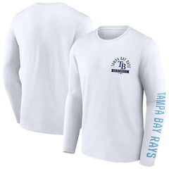 Tampa Bay Rays Press Box Long Sleeve T-Shirt White