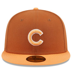 Chicago Cubs Spring Color Basic Two-Tone 59FIFTY Fitted Hat Brown/Orange | New Era