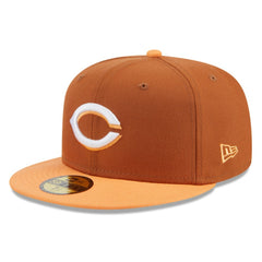 Cincinnati Reds Spring Color Basic Two-Tone 59FIFTY Fitted Hat Brown/Orange | New Era