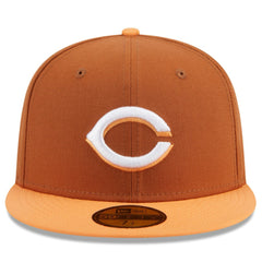 Cincinnati Reds Spring Color Basic Two-Tone 59FIFTY Fitted Hat Brown/Orange | New Era