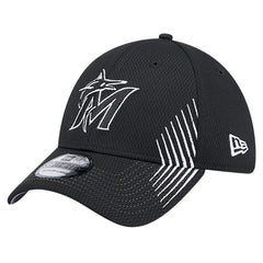 Miami Marlins Active Dash Mark 39THIRTY Flex Hat Black | New Era