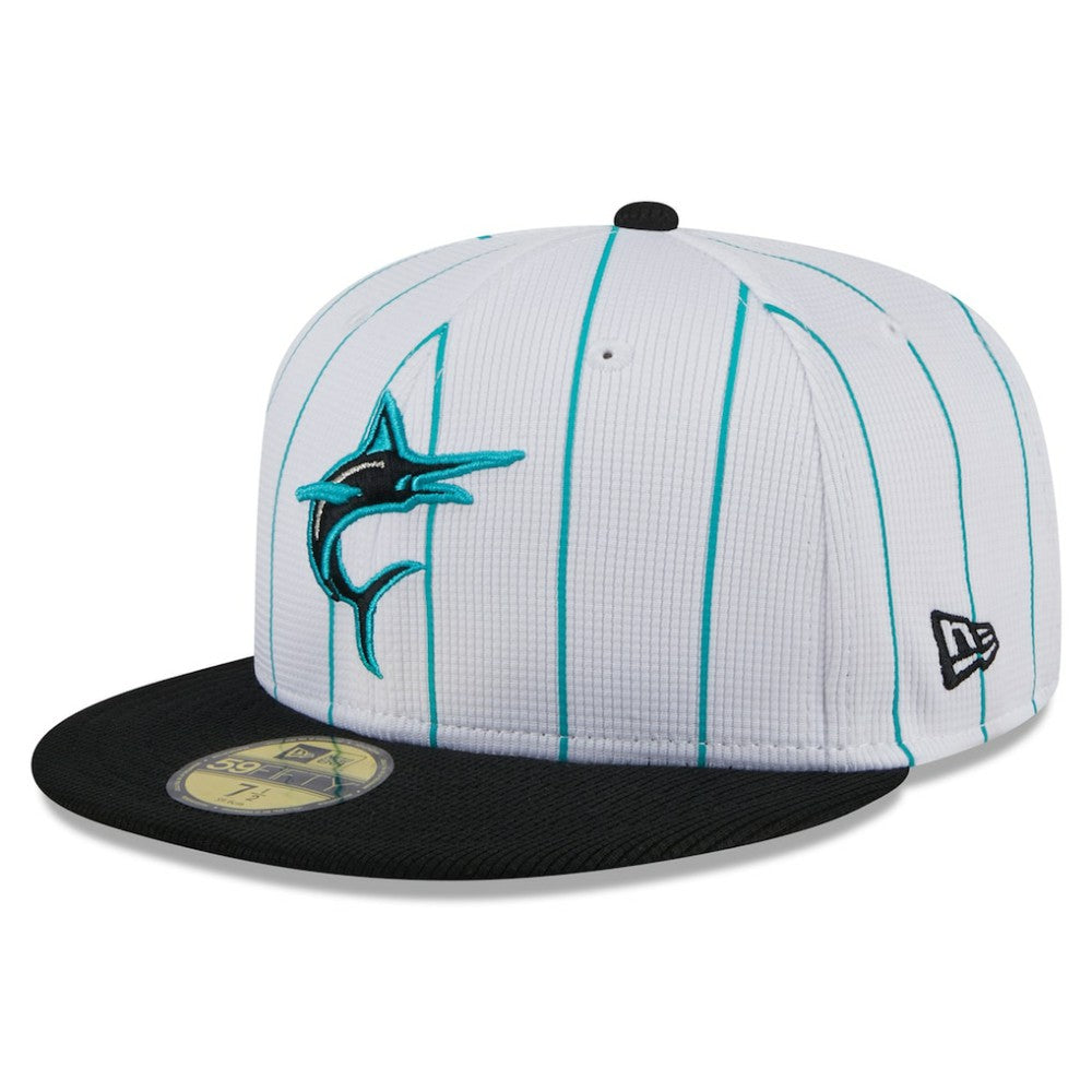 Miami Marlins 2025 Batting Practice 59FIFTY Fitted Hat White | New Era