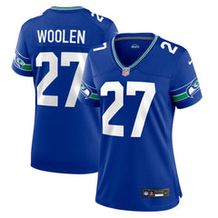 Tariq Woolen Seattle Seahawks Women's Throwback Player Game Jersey - Royal