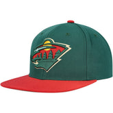 Minnesota Wild Mitchell & Ness Core Team Ground 2.0 Snapback Hat Green