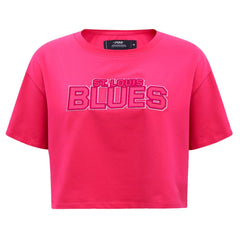 St. Louis Blues Pro Standard Women's Triple Pink Cropped Boxy T-Shirt