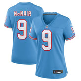 Steve McNair Tennessee Titans Women's Oilers Throwback Retired Player Game Jersey - Light Blue