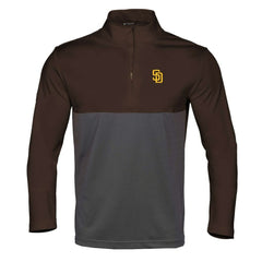 San Diego Padres Levelwear Pursue Insignia 2.0 Quarter-Zip Pullover Top Brown/Charcoal