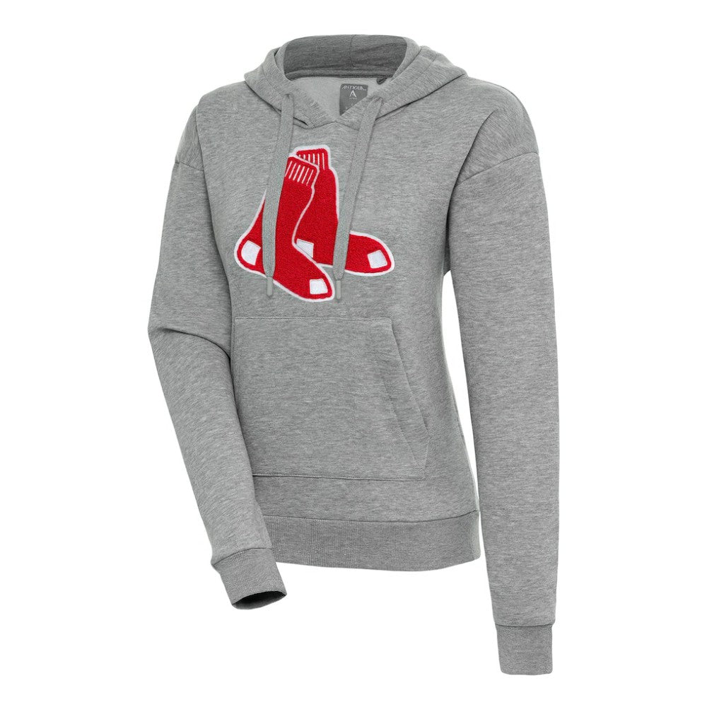 Boston Red Sox Antigua Women's Victory Pullover Hoodie Heather Gray