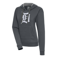 Detroit Tigers Antigua Women's Victory Pullover Hoodie Charcoal