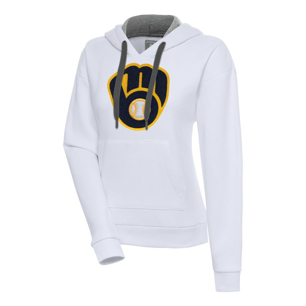 Milwaukee Brewers Antigua Women's Victory Pullover Hoodie White
