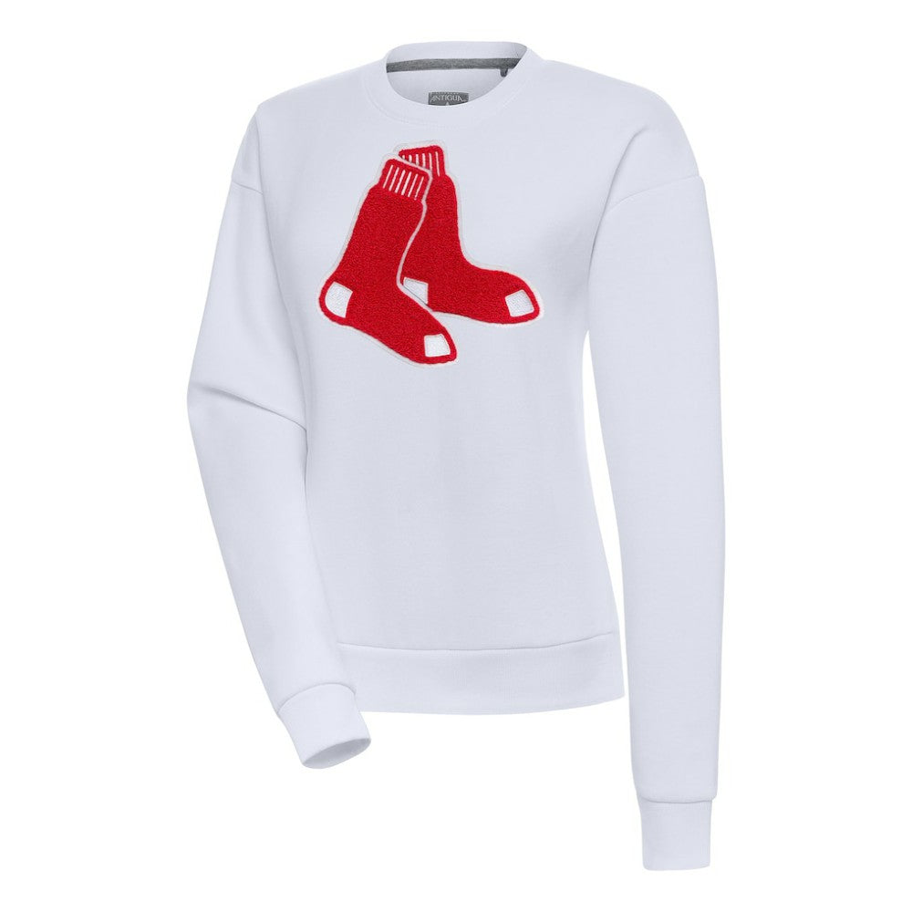 Boston Red Sox Antigua Women's Victory Chenille Pullover Sweatshirt White